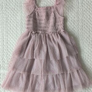 Kensie Light Pink Layered Kids Dress